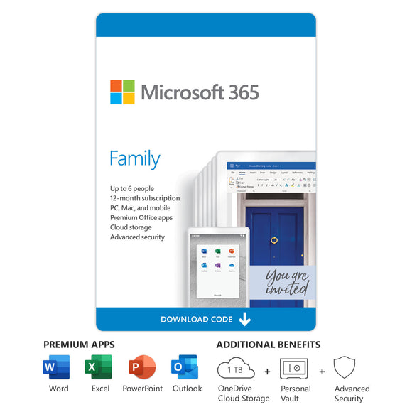 Microsoft Office 365 Family 6 PCs - Digital License