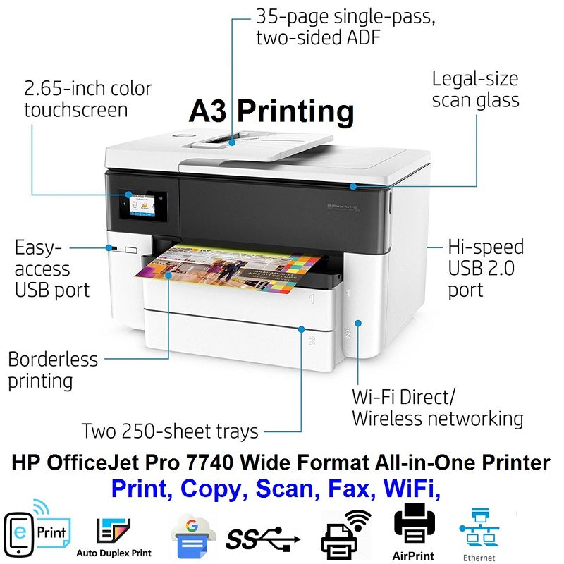 HP OfficeJet Pro 7740 Wide Format All-in-One Printer – Bookstop